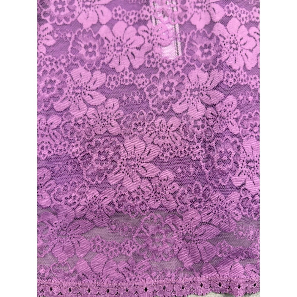 Victoria's Secret PINK Purple Floral Lace Camisole XXL Sheer Adjustable Strap - Picture 2 of 9